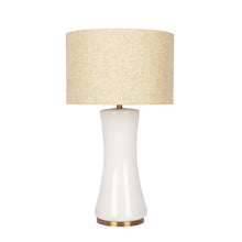 Load image into Gallery viewer, Cascade Glass Lamp Golden Base Off White Glass Table Lamp