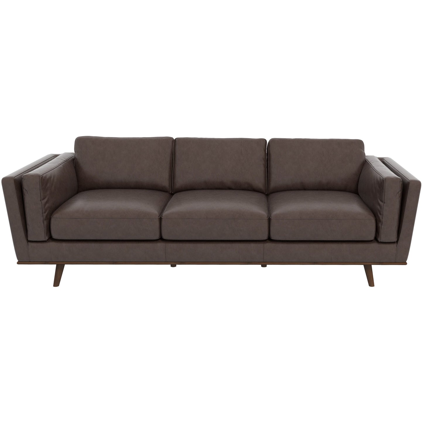 Chase 91" Campari Brown Genuine Leather Sofa