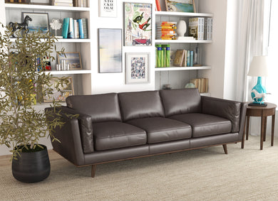Chase Campari Brown Genuine Leather Sofa