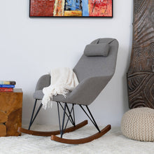 Load image into Gallery viewer, Chloe Grey Mid Century Modern Rocker Chair