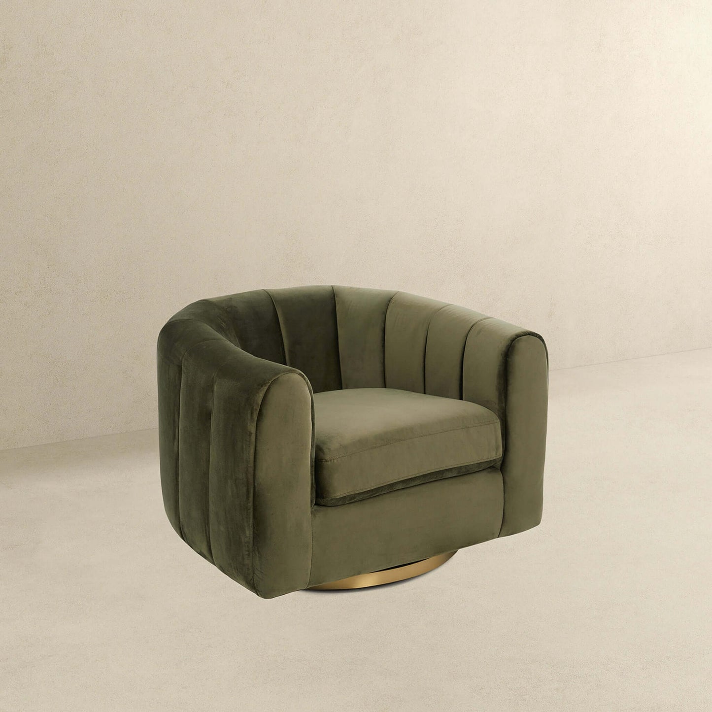 Cosey Green Velvet Swivel Chair