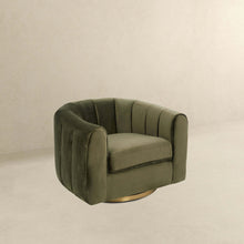 Load image into Gallery viewer, Cosey Green Velvet Swivel Chair