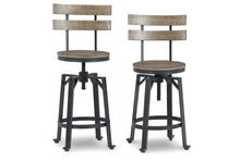 Load image into Gallery viewer, Lesterton Light Brown/Black Counter Height Barstool, Set of 2 D334