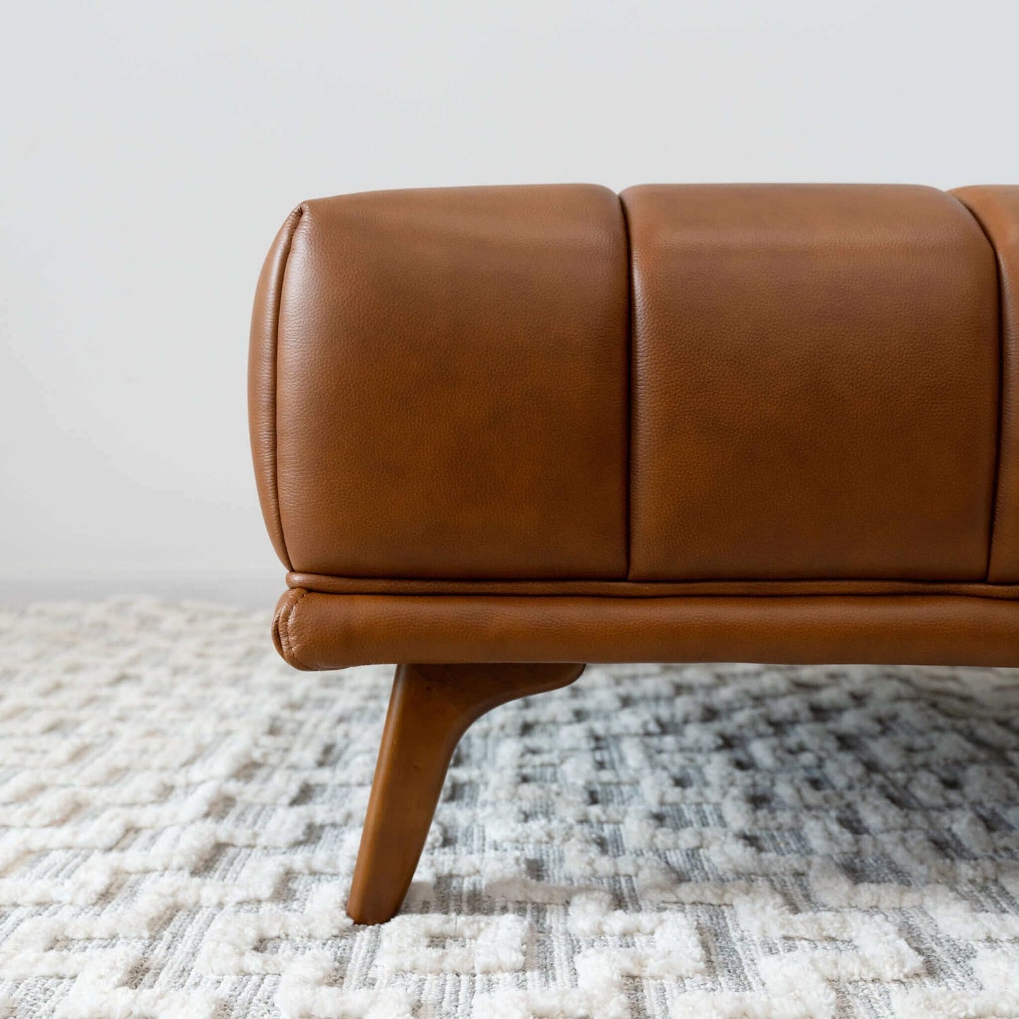 Addison Square Upholstered Ottoman Tan