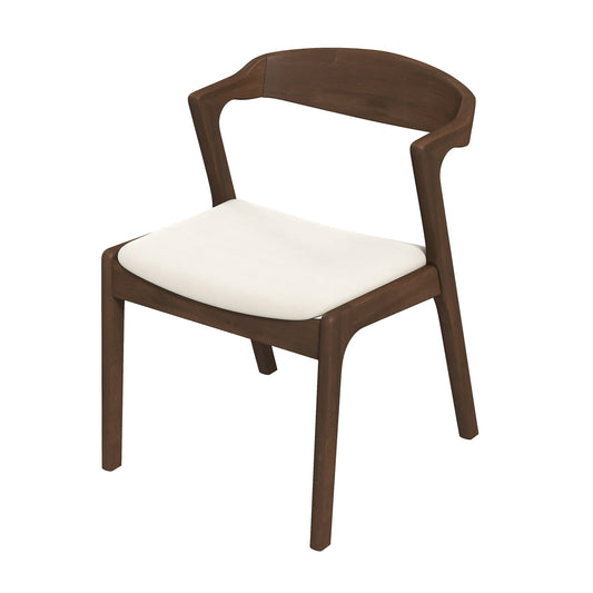 Dakota Solid Wood Cream Velvet Dining Chair (Set Of 2)