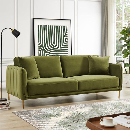 Danton 83" Olive Green Velvet Sofa