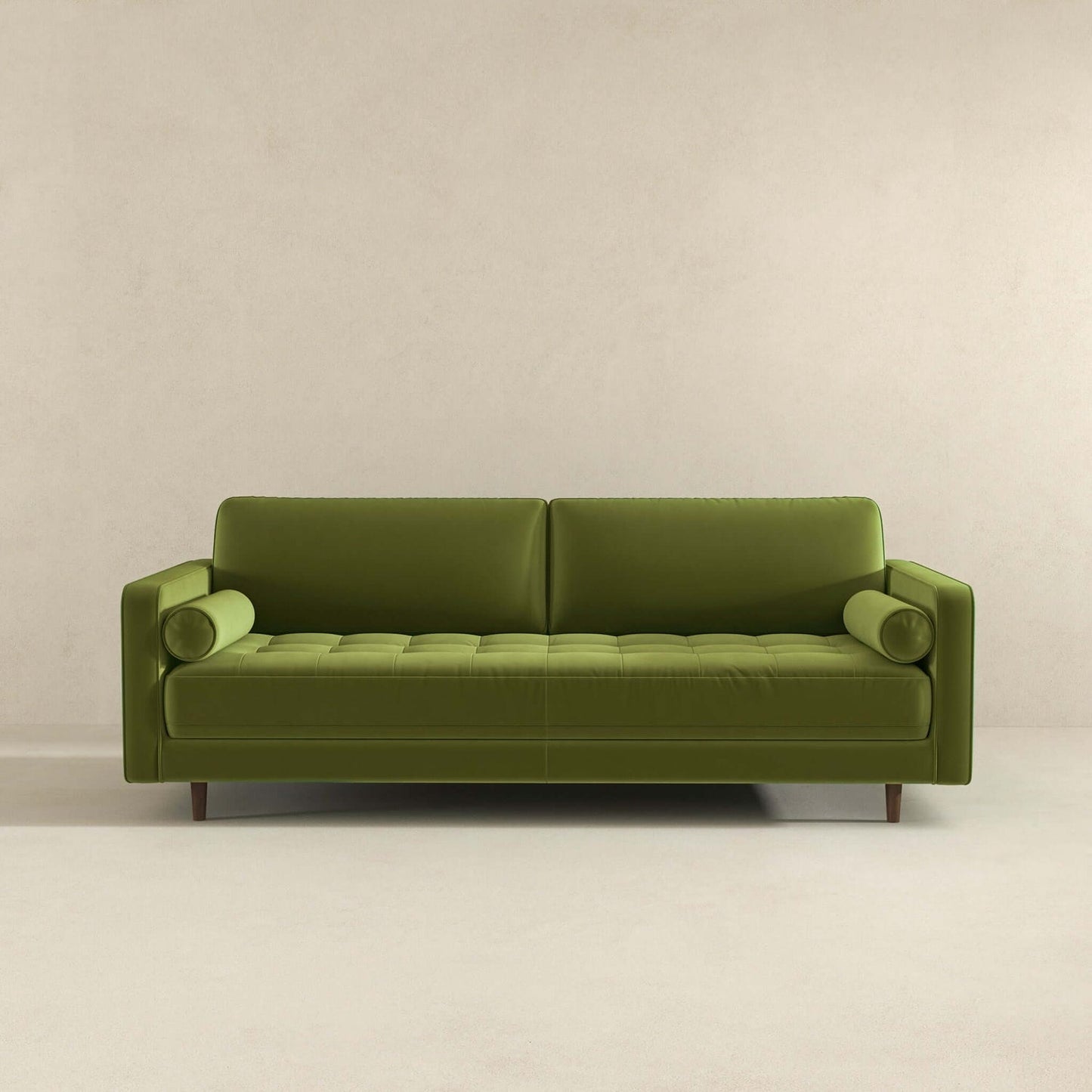 Anthony 88" Mid-Century Modern Pistachio Green Velvet Sofa