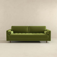 Load image into Gallery viewer, Anthony Mid-Century Modern Pistachio Green Pillow Back Velvet Sofa