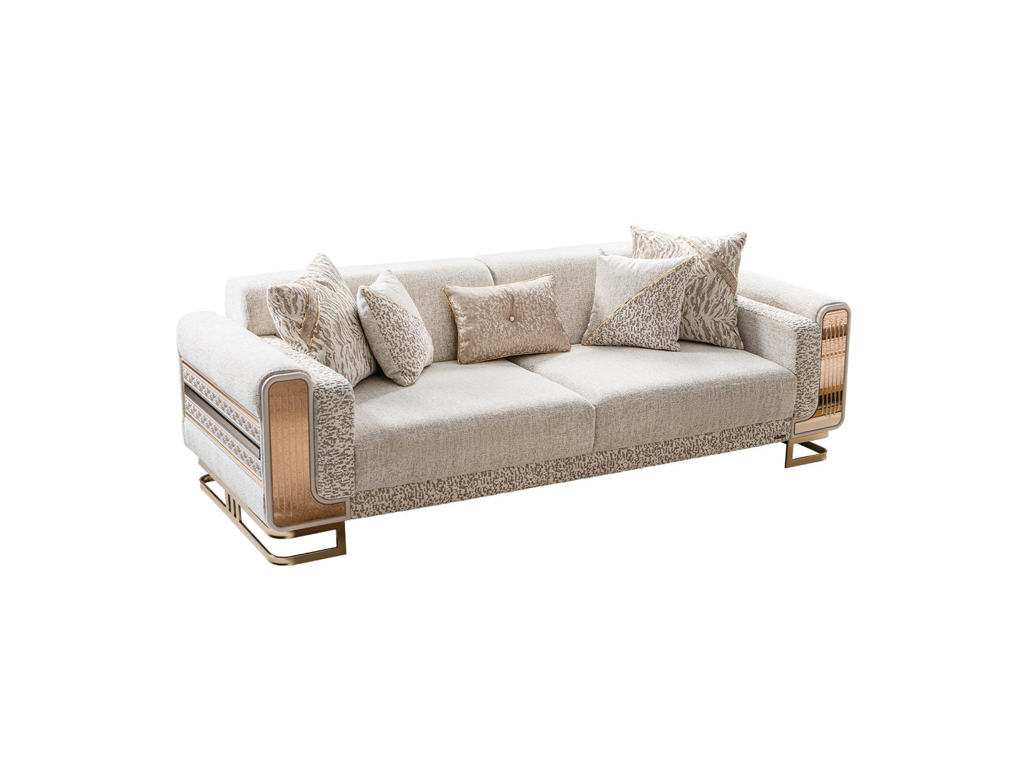 Delux Convertible Loveseat Cream