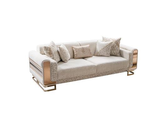 Delux Convertible Loveseat Cream