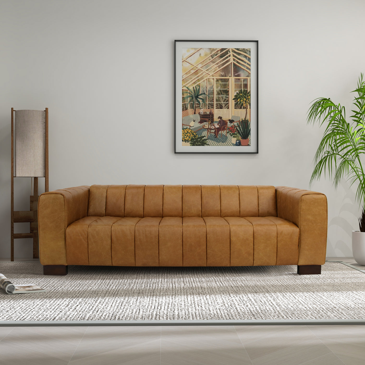 Dixon Waxy Tan Genuine Leather Sofa