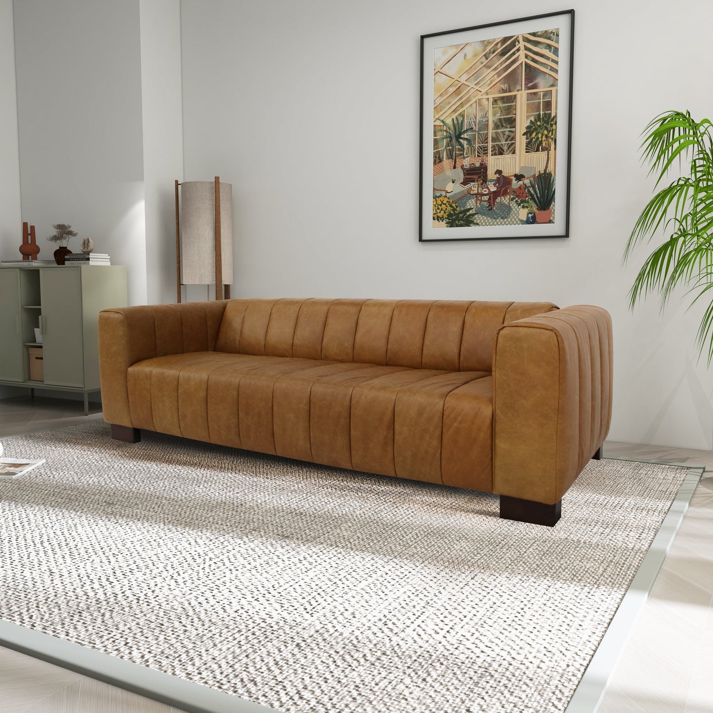 Dixon Waxy Tan Genuine Leather Sofa