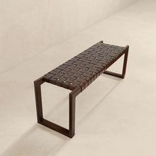 Load image into Gallery viewer, Christina Cognac Leather Bench