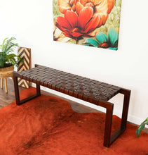 Load image into Gallery viewer, Christina Cognac Leather Bench