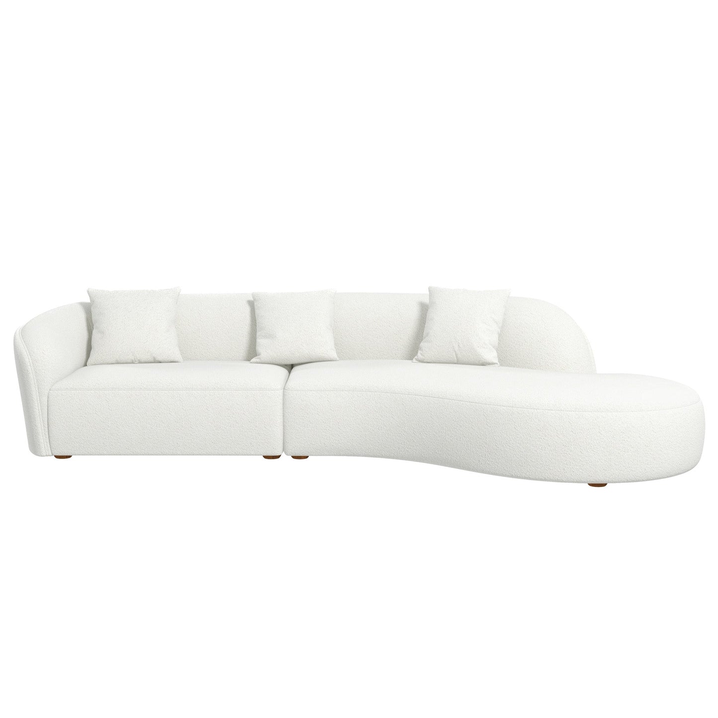 Elijah Japandi Style Curvy Sectional Sofa 133"