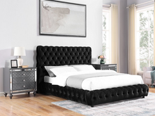 Load image into Gallery viewer, Flory Black Queen Upholstered Platform Bed 5112