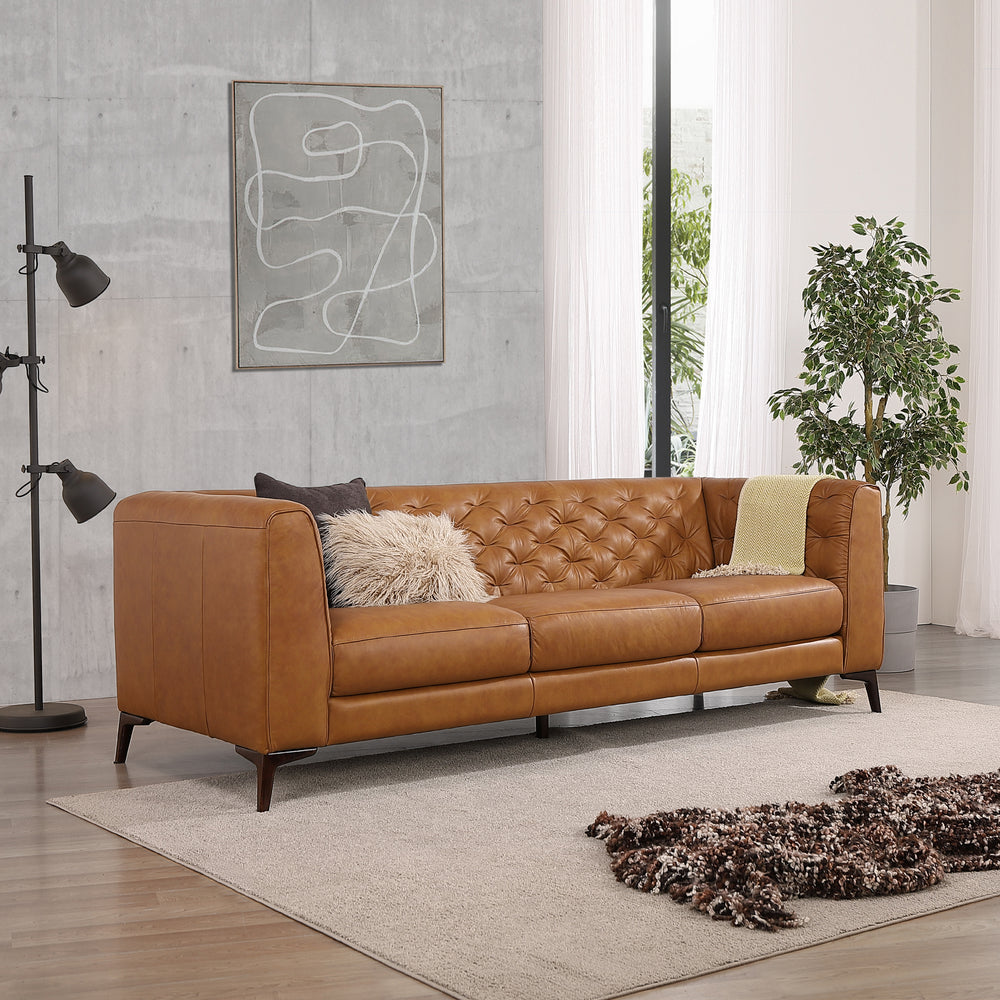 Beatnik 90" Tan Genuine Leather Sofa