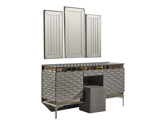Gokce Dresser With Mirror & Ottoman