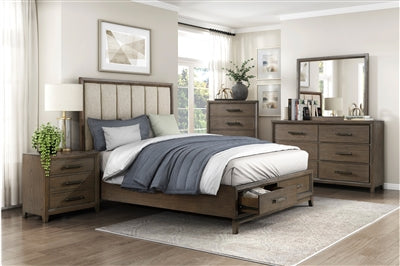 Cambridge Dark Walnut Finish Platform Bedroom Set in 1422