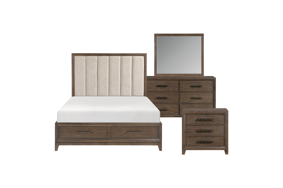 Cambridge Dark Walnut Finish Platform Bedroom Set in 1422