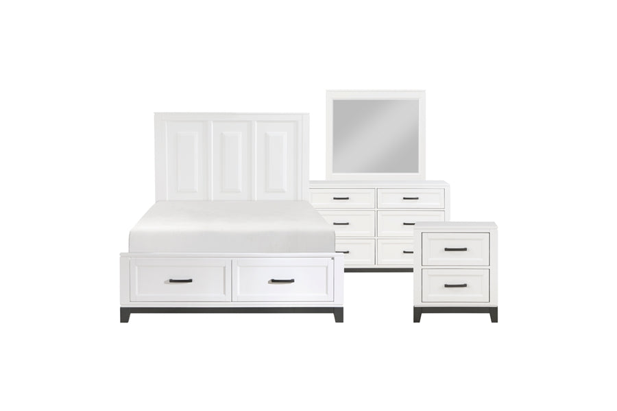 Garretson White and Metallic Gray Platform Bedroom Set 1450