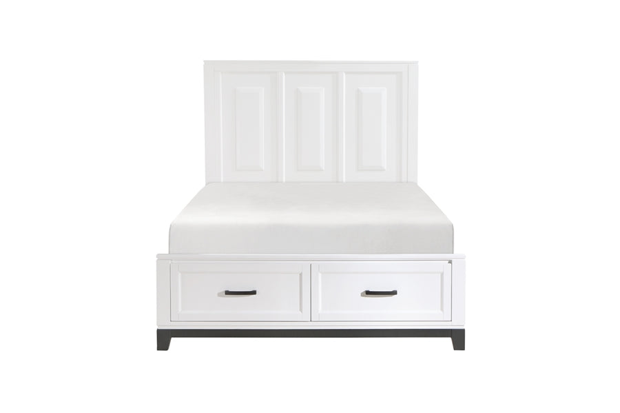 Garretson White and Metallic Gray Platform Bedroom Set 1450