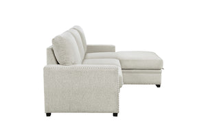 Morelia 2pc Sectional in Beige Fabric  9468