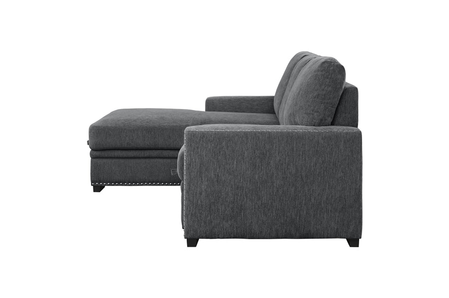 Morelia 2pc Sectional in Charcoal Fabric 9468