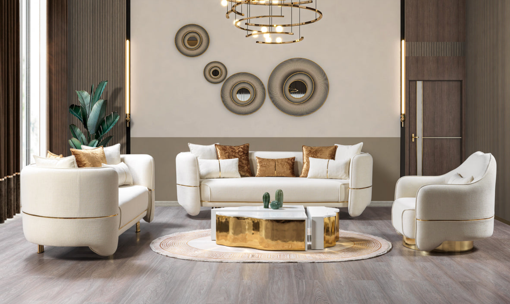 Helena Ivory Luxury Living Room Set – Harwin Furniture