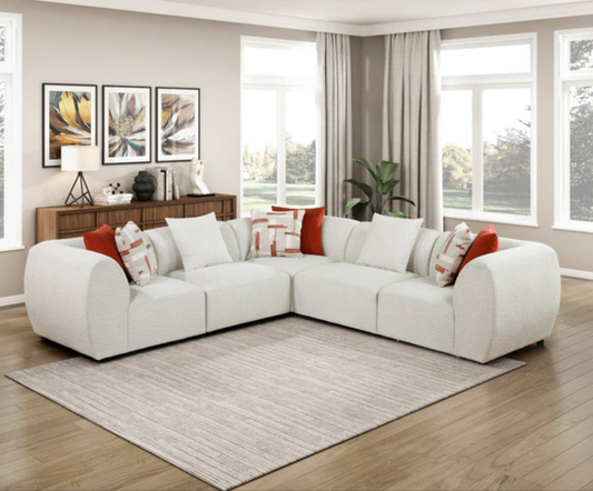 Franz Beige Chenille 5pc Modular Sectional 9969