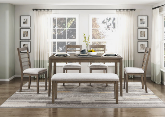 Emilia Light Brown 6pc Dining Set 5887