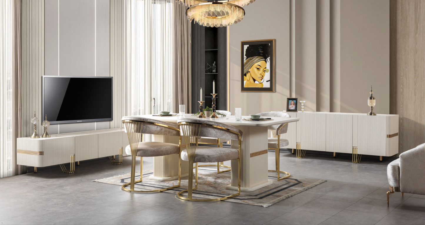 Santana Ivory 7-Piece Dining Set