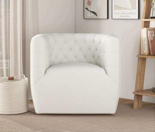 Delaney Cream Boucle Swivel Chair