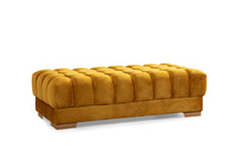 Load image into Gallery viewer, Ariana Mustard Velvet Rectangle Ottoman