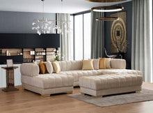 Load image into Gallery viewer, Ariana Ivory Velvet Rectangle Ottoman