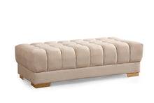 Load image into Gallery viewer, Ariana Ivory Velvet Rectangle Ottoman