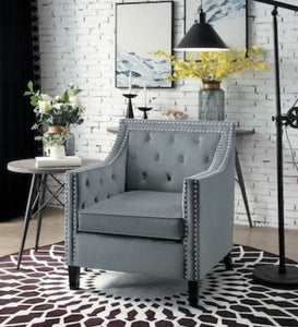 Grazioso Gray Velvet Accent Chair 1297