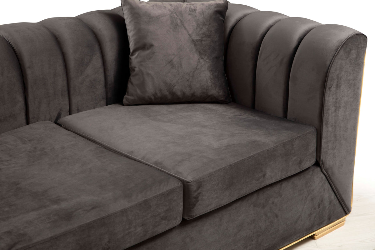 Armony Gray Velvet Sofa & Loveseat