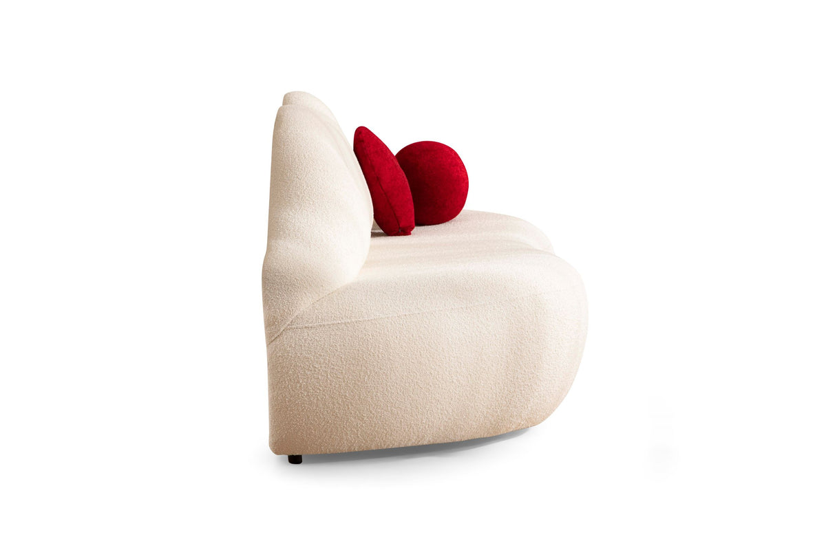 Lips Ivory Boucle Loveseat