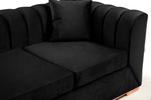 Armony Black Velvet Sofa & Loveseat