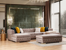 Load image into Gallery viewer, Matilda Stone Velvet Double Chaise Sectional