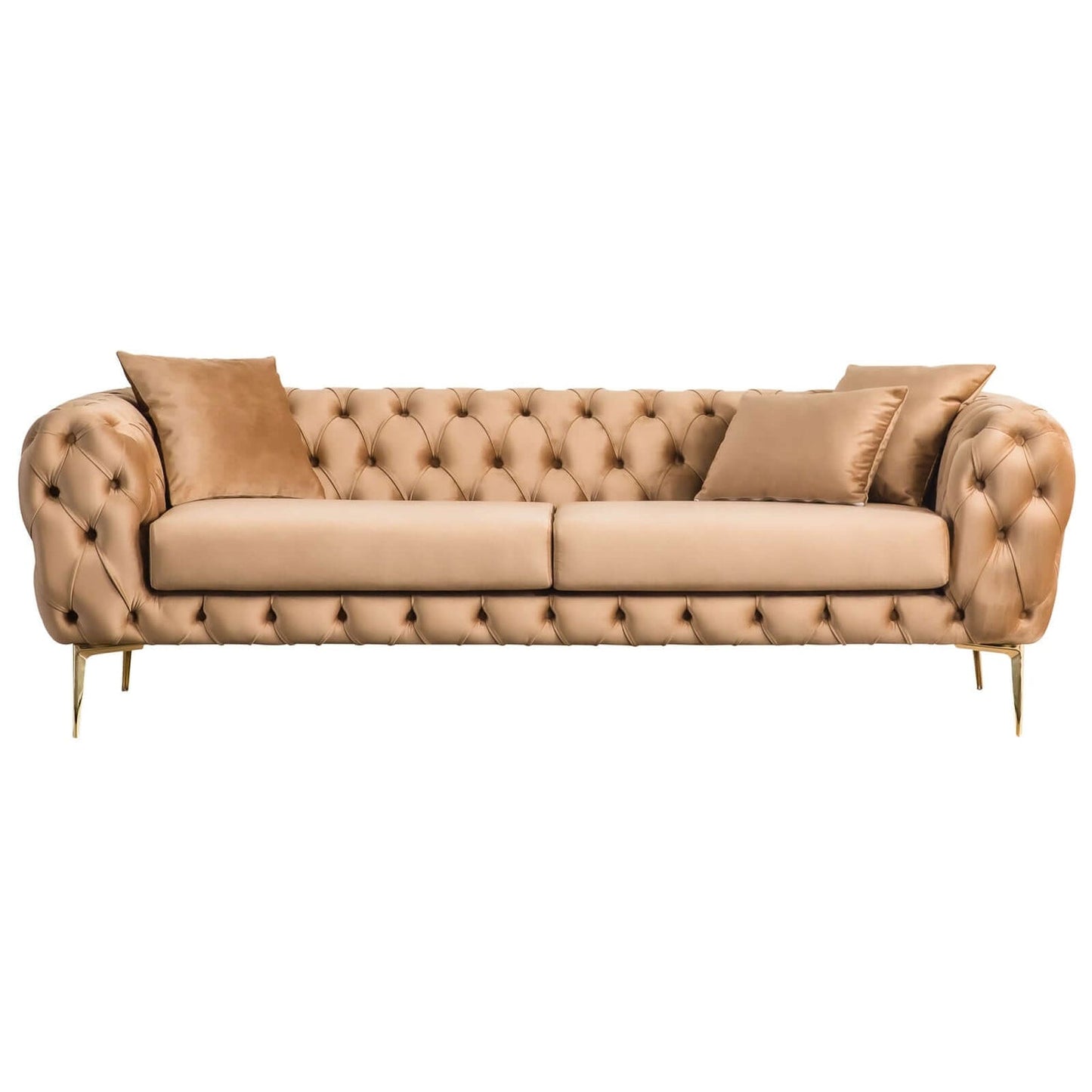 Malia Mocha Velvet Chesterfield Sofa