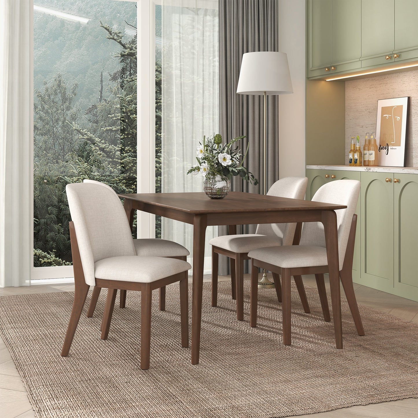 Kaitlyn Beige Linen Dining Chair Set Of 2