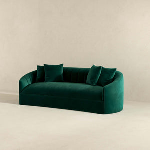 Kante Mid-Century Modern Green Velvet Sofa