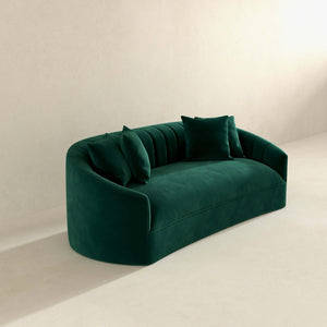 Kante Mid-Century Modern Green Velvet Sofa