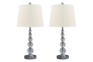 Joaquin Clear/Silver Finish Table Lamp (Set of 2)    L428084