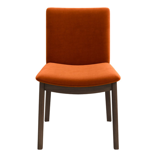 Laura Burnt Orange Velvet Solid Wood Dining Chair (Set Of 2)