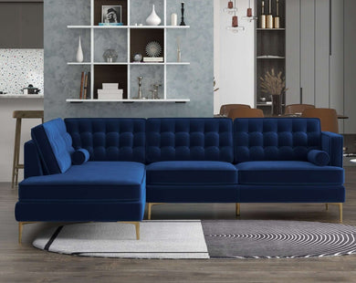 Brooke Blue Mid-Century Modern Sectional