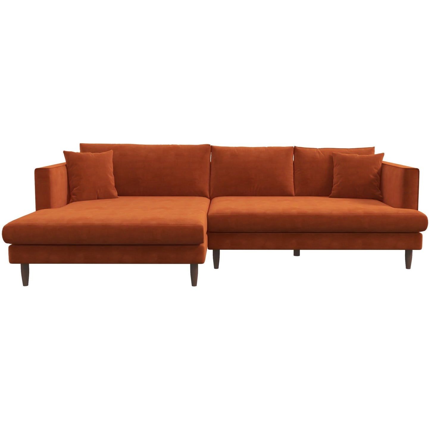 Blake 107" Orange L-Shaped Sectional Sofa Left Facing