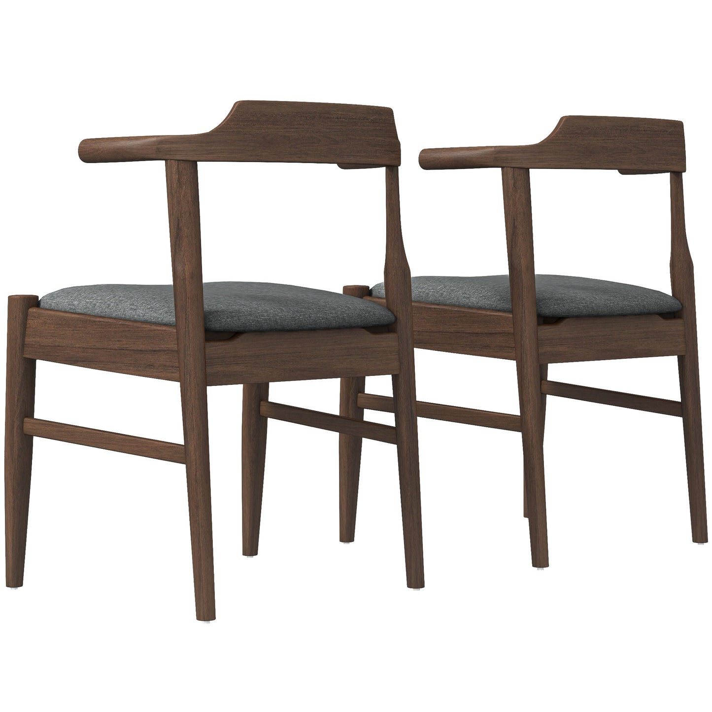 Leon Mid-Century Modern Leather Dining Chair (Set of 2)